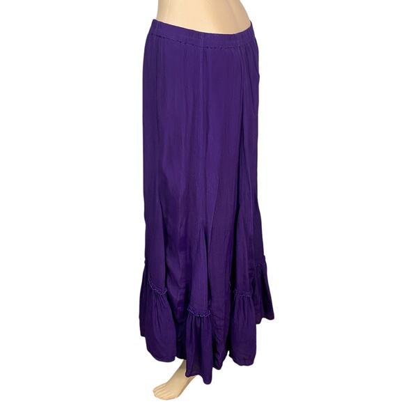 Vtg Coldwater Creek Deep Purple Godet Renaissance Romantic Maxi Skirt SZ M - Picture 5 of 9